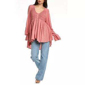 Free People Dusty Rose Peasant Tunic